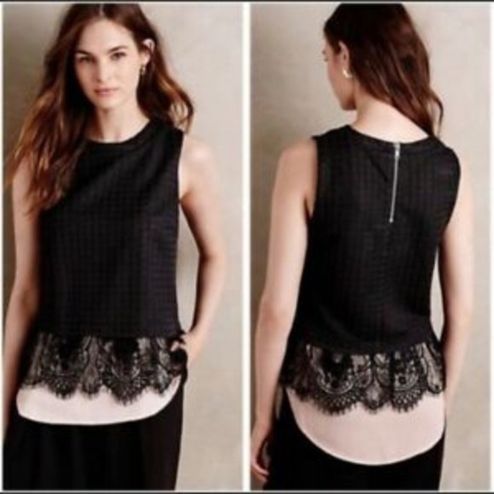 Anthropologie Greylin layered lace top size Small